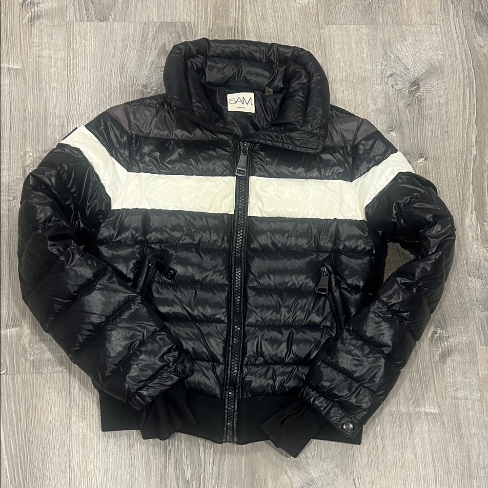 SAM. Black and White Puffer Jacket